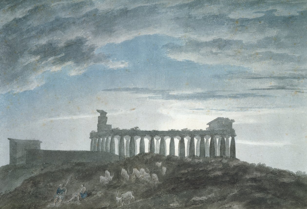 Le petit temple de Paestum - John Robert Cozens