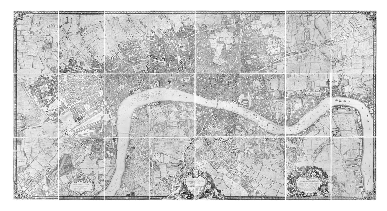 Plan des villes de Londres et de Westminster, et du borough de Southwark, 1746 - John Rocque