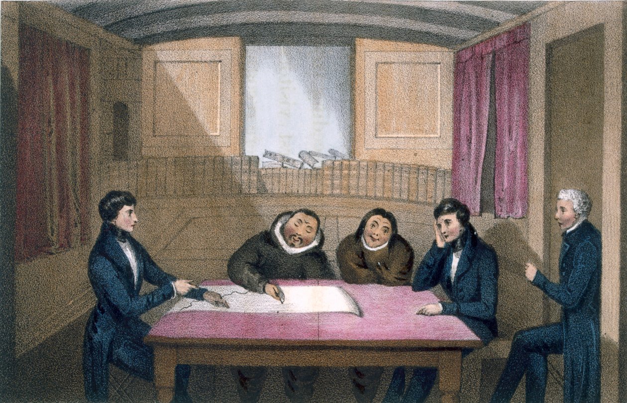 Ikmalick et Apelagliu dessinant dans les quartiers des officiers, 1835 - John Ross