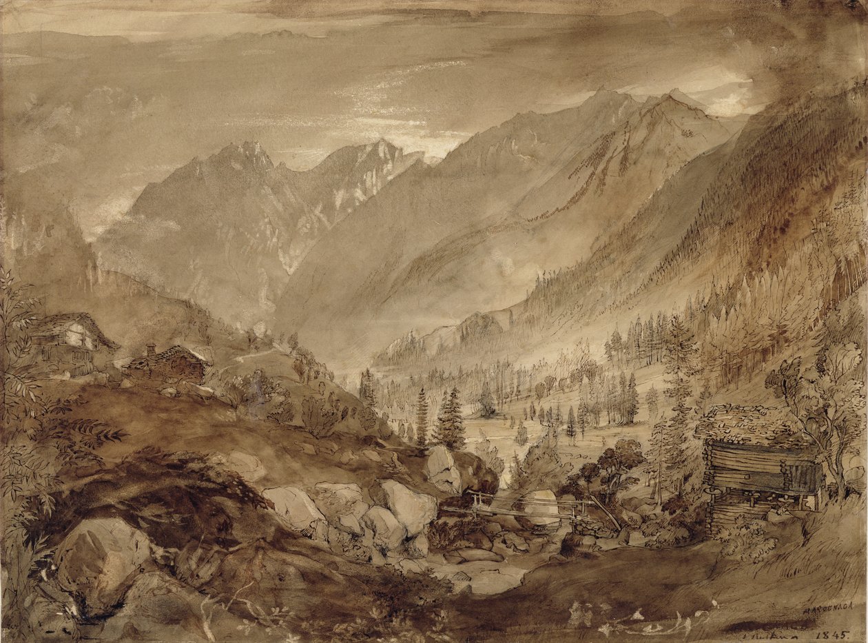 Paysage de montagne, Macugnaga, 1845 - John Ruskin