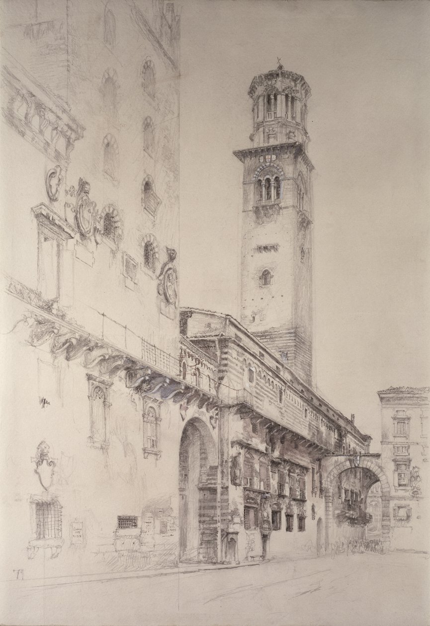 Piazza dei Signori, Vérone, 19e siècle - John Ruskin