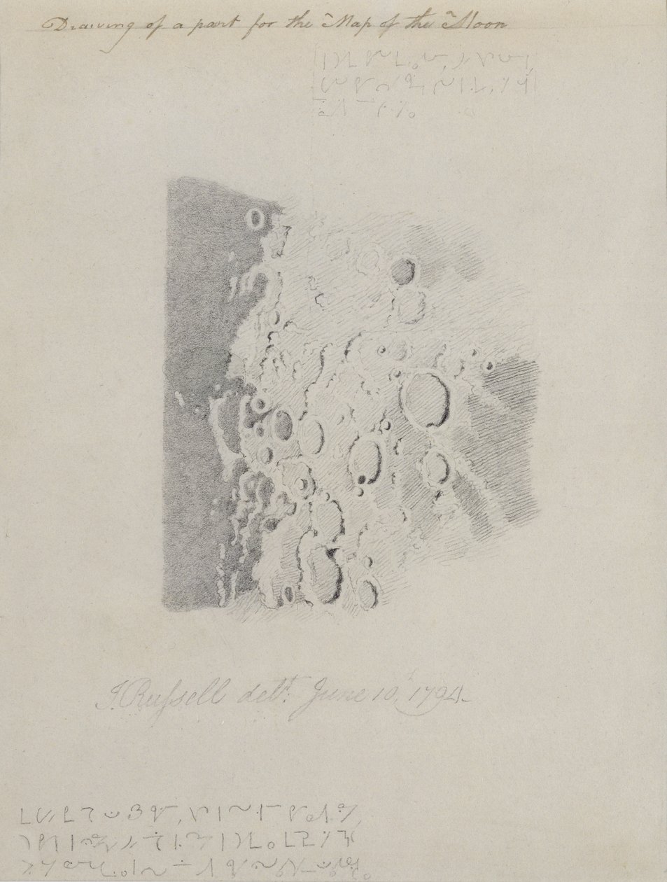 Dessin pour la carte de la lune, 1794 - John Russell