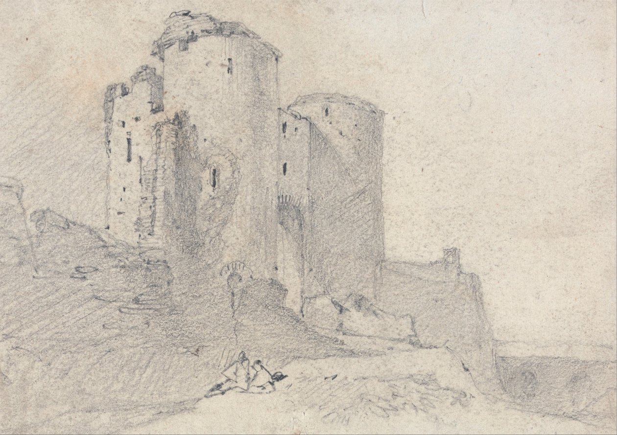Château de Beeston, Cheshire - Entrée du château - John Sell Cotman