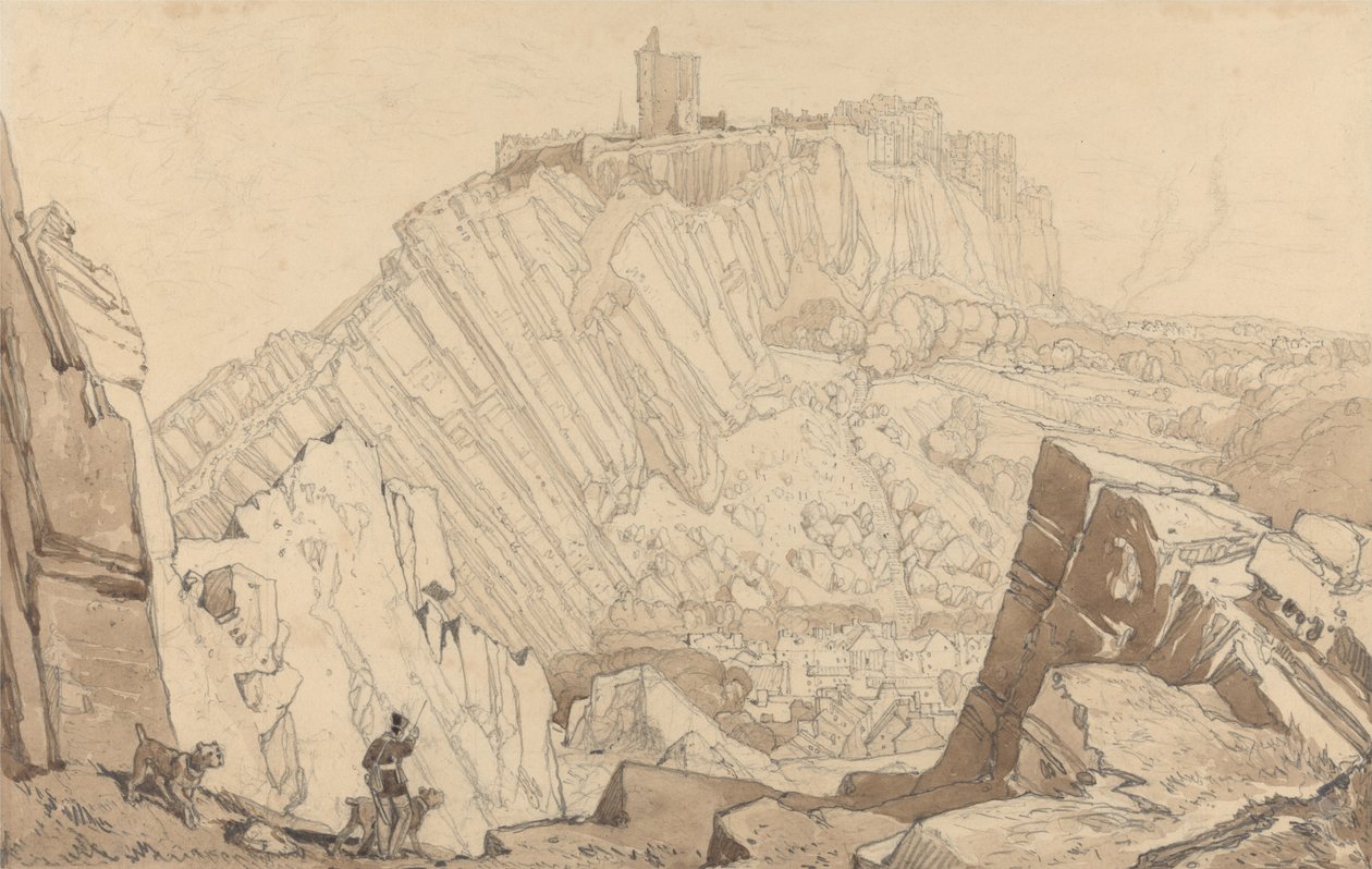 Domfront, vue vers le sud-est - John Sell Cotman