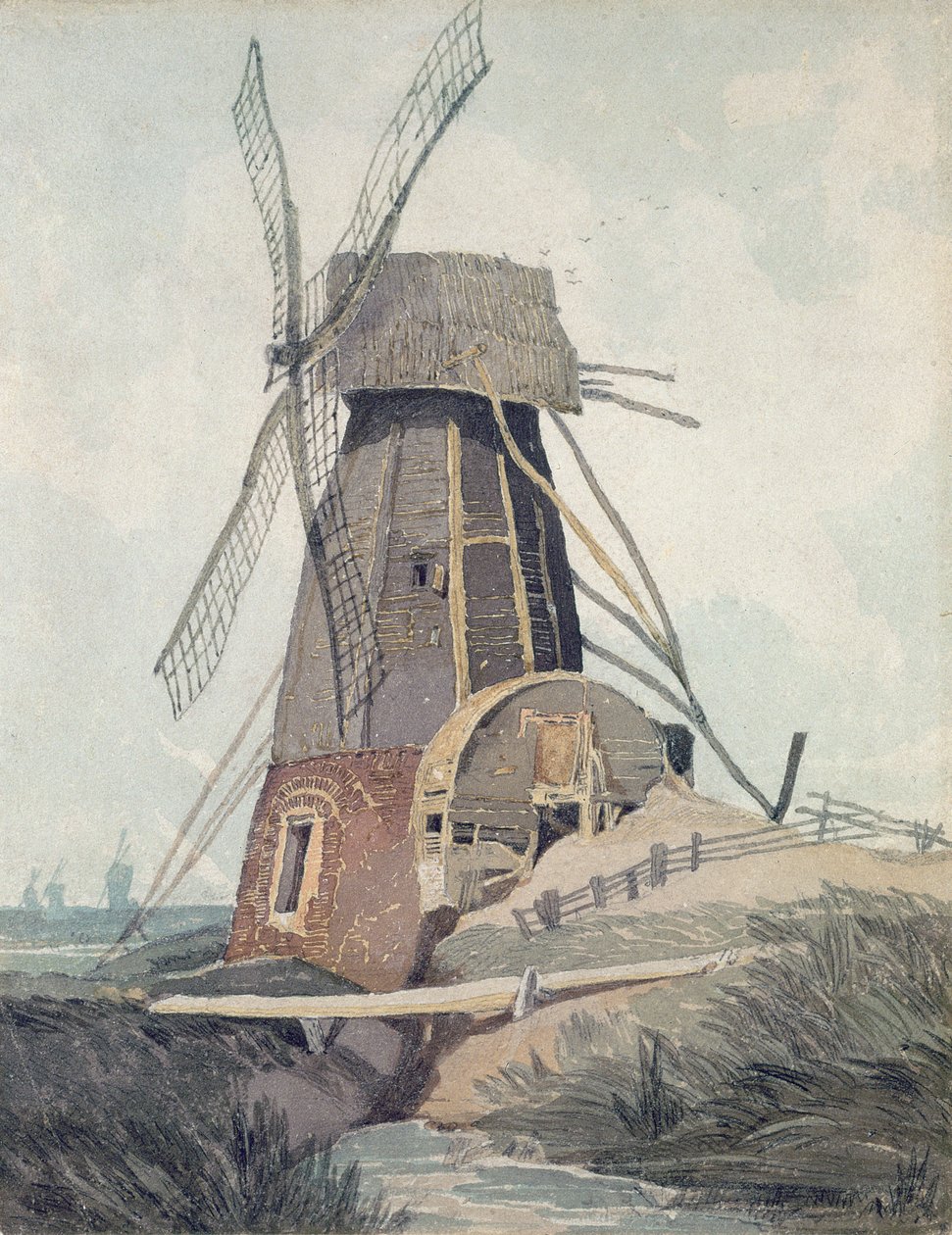 Moulin de drainage dans le Lincolnshire, 1807-08 - John Sell Cotman