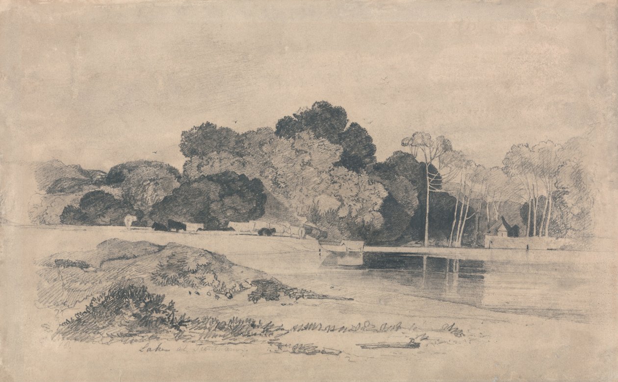 Lac à Trentham, Staffordshire - John Sell Cotman