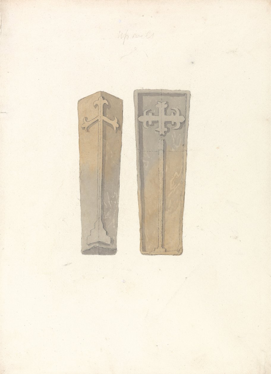 Études de deux couvercles de cercueil des églises de Norfolk - John Sell Cotman
