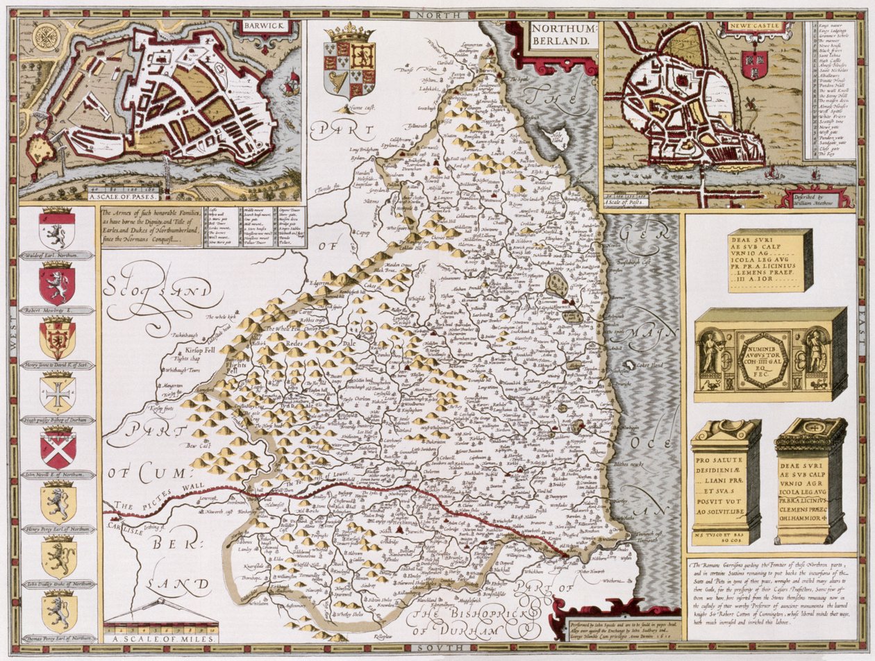 Northumberland, gravé par Jodocus Hondius (1563-1612) d