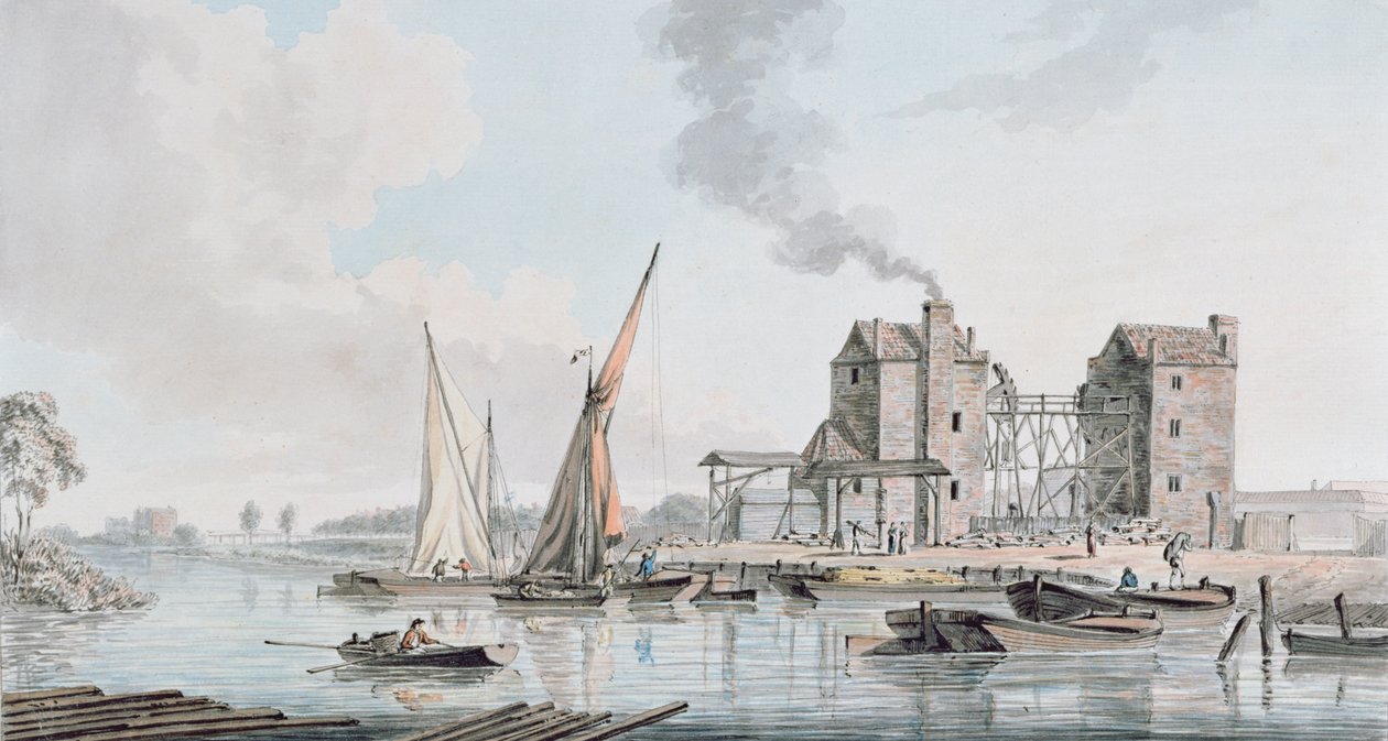 Vue de la machine à eau à Pimlico, 1783 - John Thomas Serres