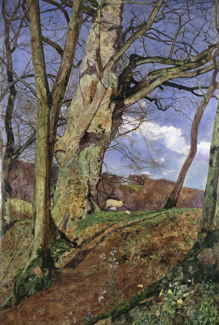 Au début du printemps : une étude en mars - John William Inchbold