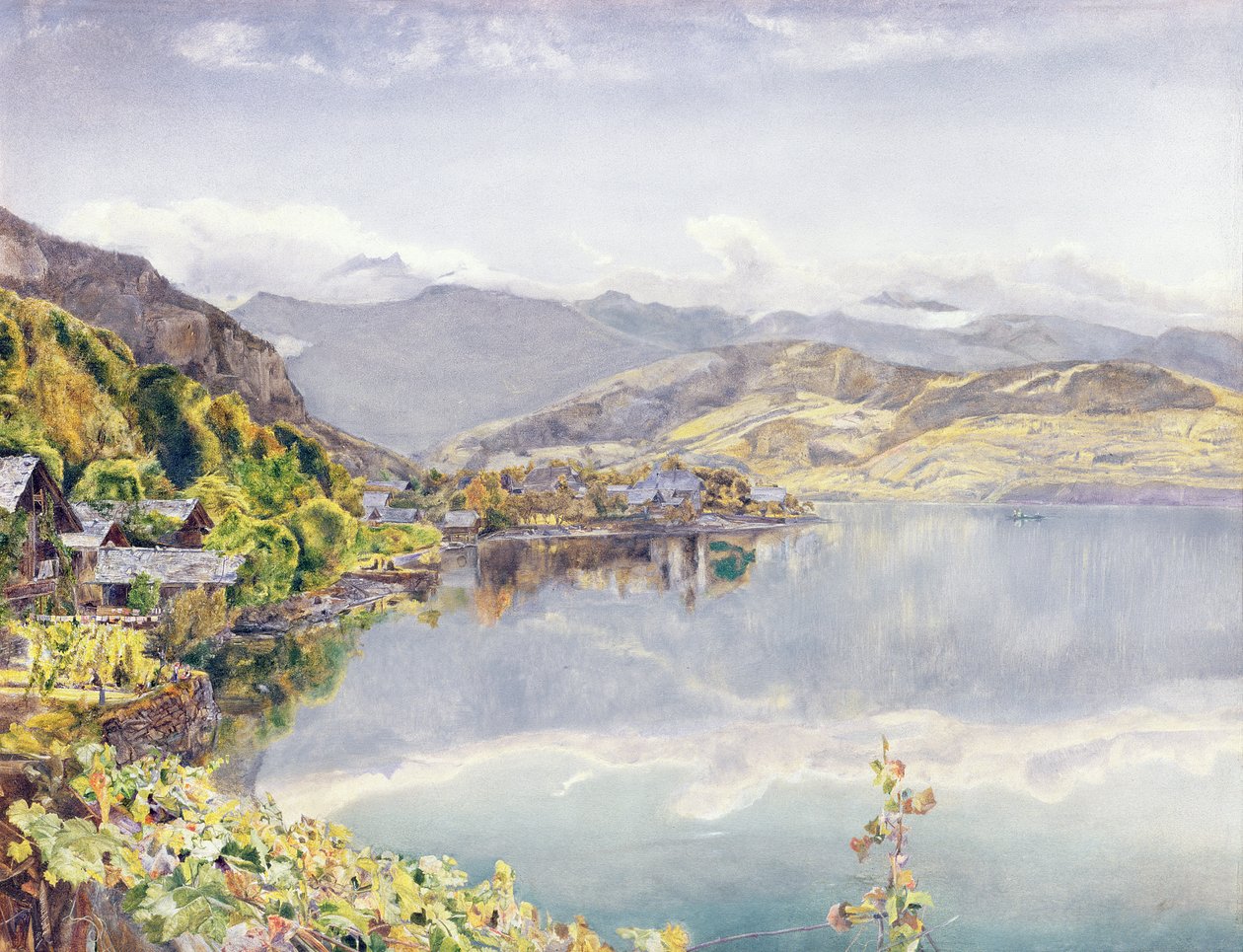 Le lac de Lucerne, Mont Pilatus au loin, 1857 - John William Inchbold