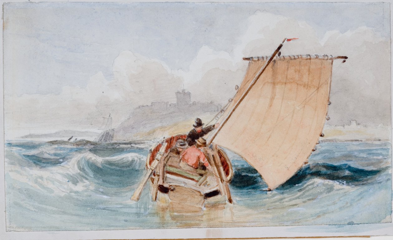 Un coble au large de Bamburgh - John Wilson Carmichael