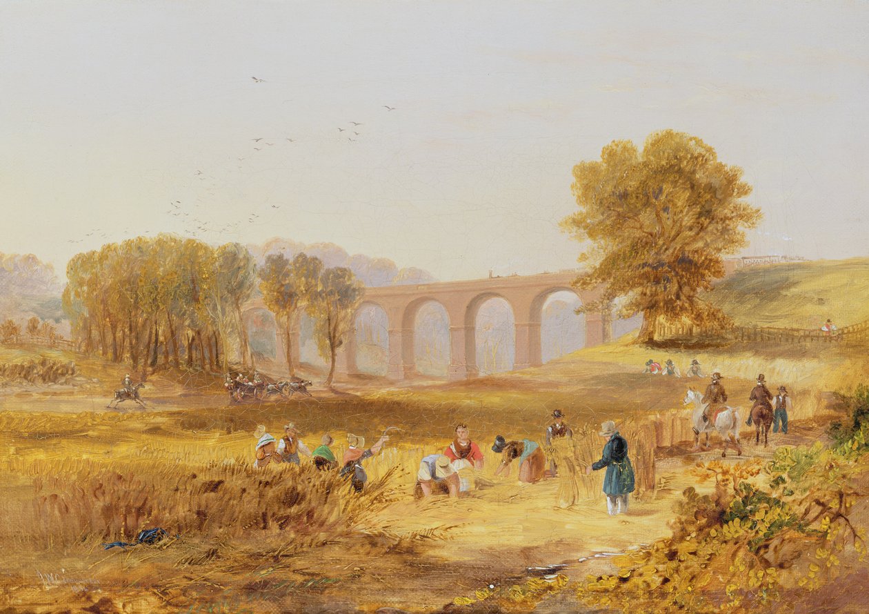 Viaduc de Corby, le chemin de fer de Newcastle et Carlisle, 1836 - John Wilson Carmichael