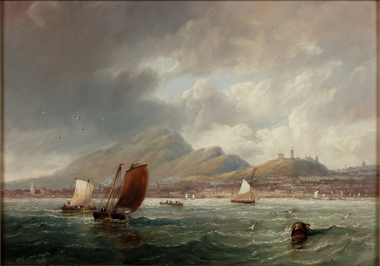 Leith et Édimbourg depuis le Firth of Forth, 1847 - John Wilson Carmichael