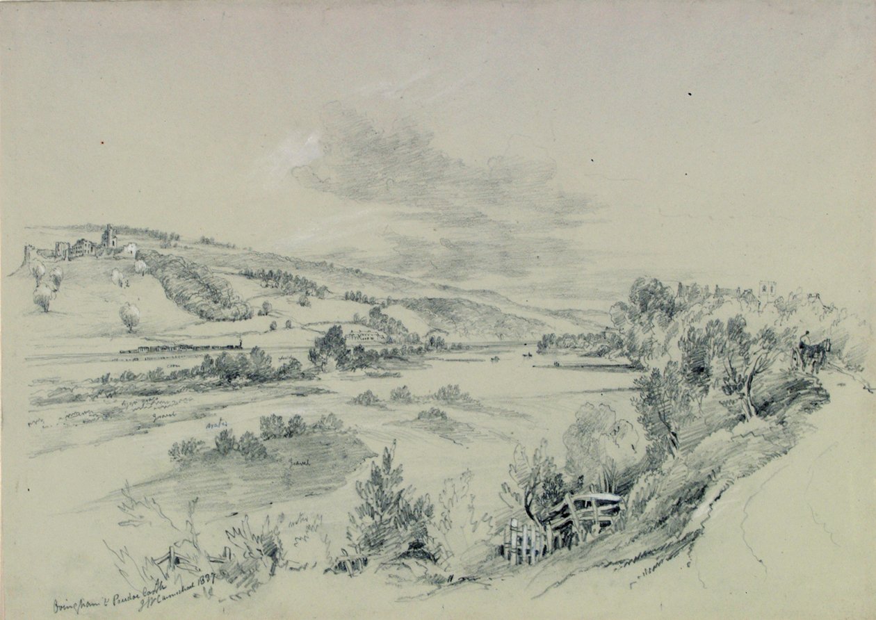 Ovingham et château de Prudhoe, 1837 - John Wilson Carmichael