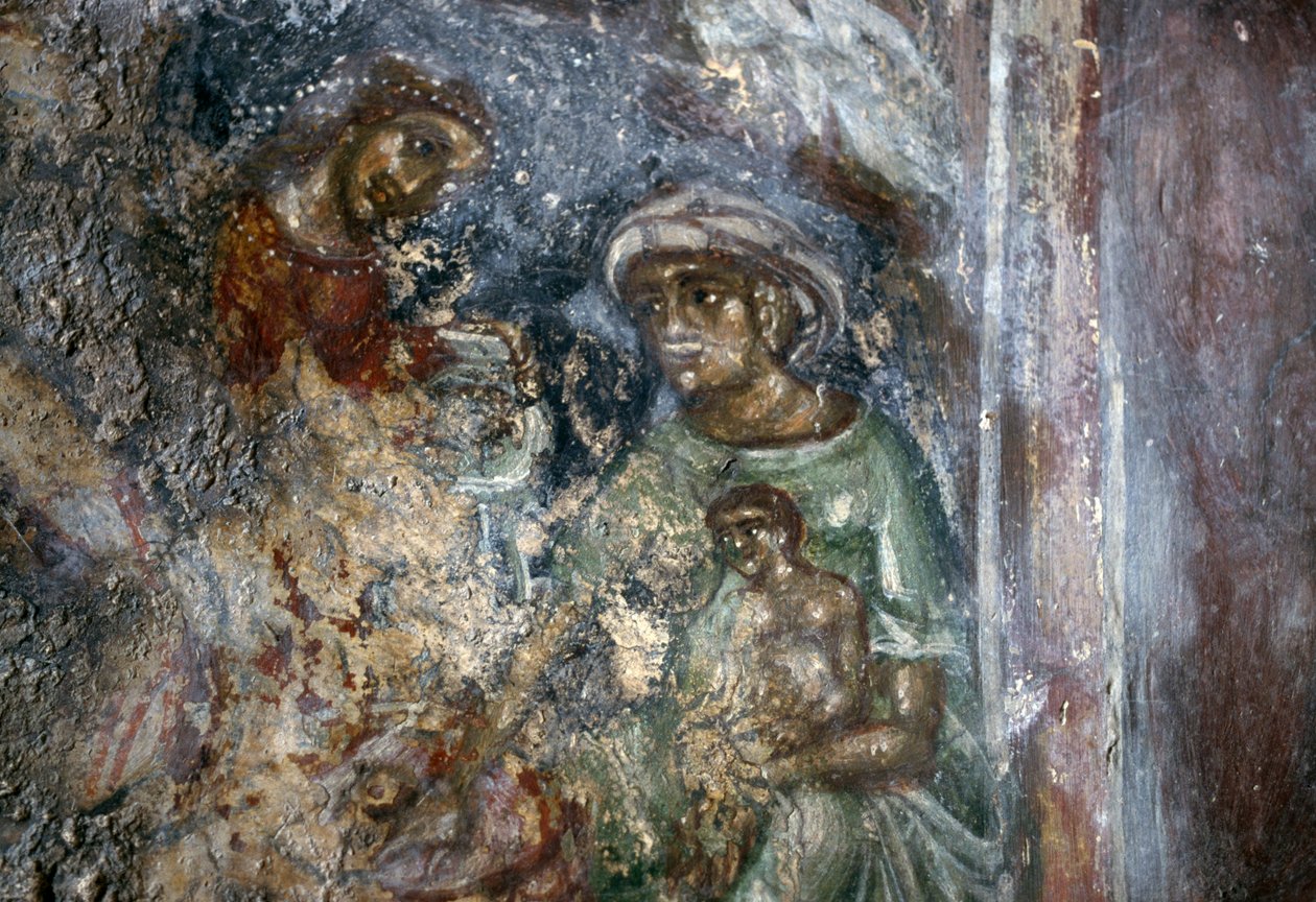 Fresque de la Sainte Famille, église byzantine d