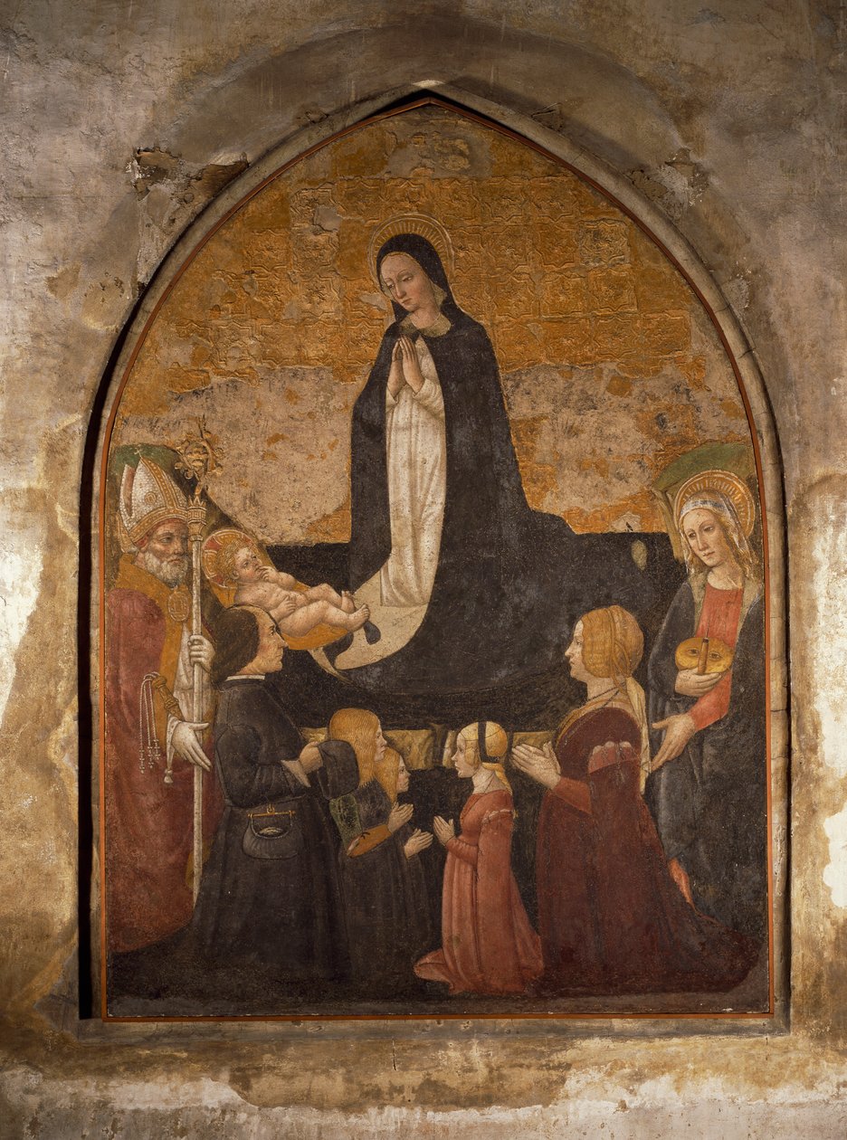 Italie, Milan, Église Sainte-Marie-des-Grâces, Chapelle de la Tour, Vierge adorant l