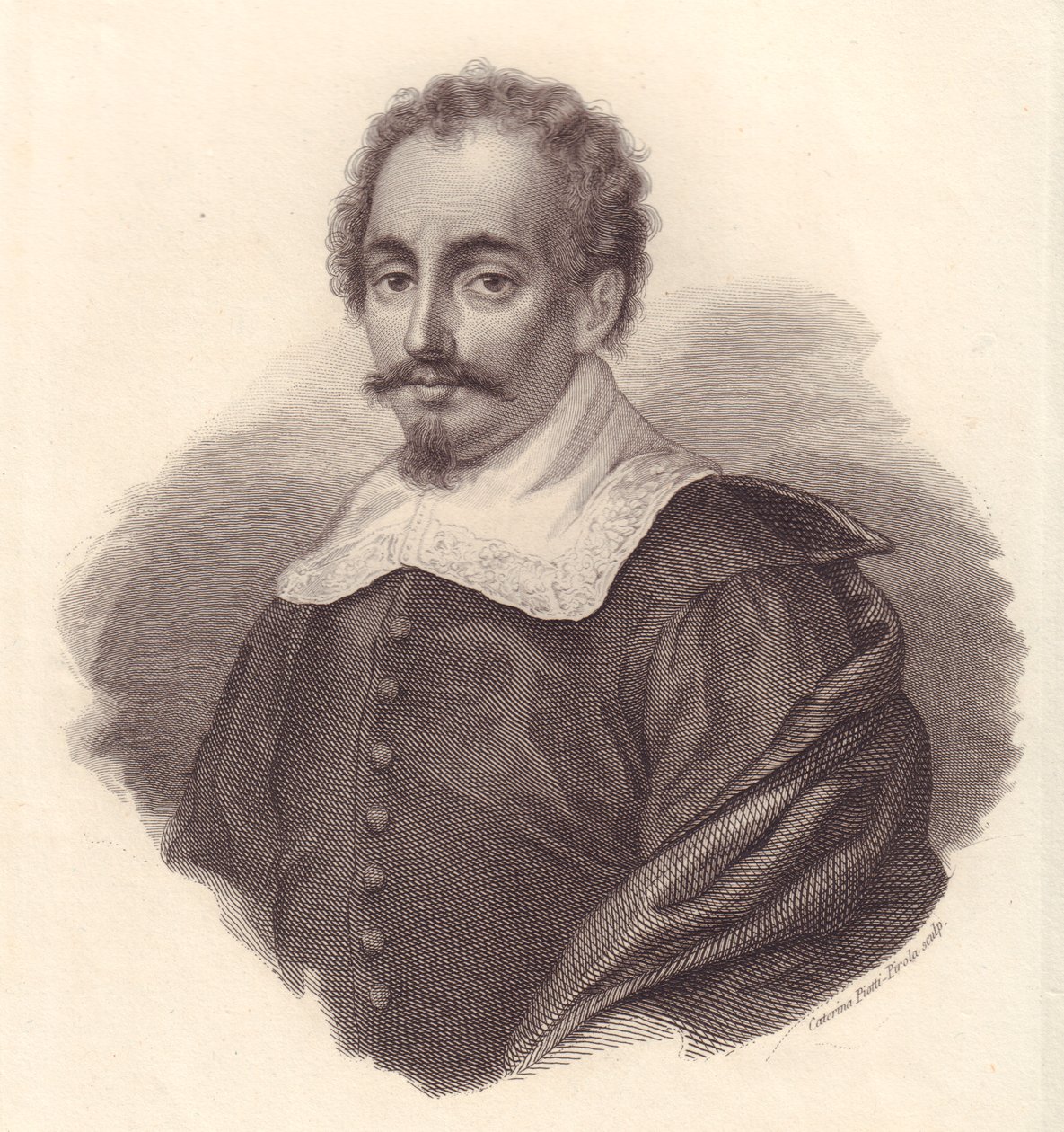 Portrait de Jacopo Cantelli (1643-1695), géographe italien, gravure sur cuivre par Caterina Piotti-Pirola - Walter Charles Mills