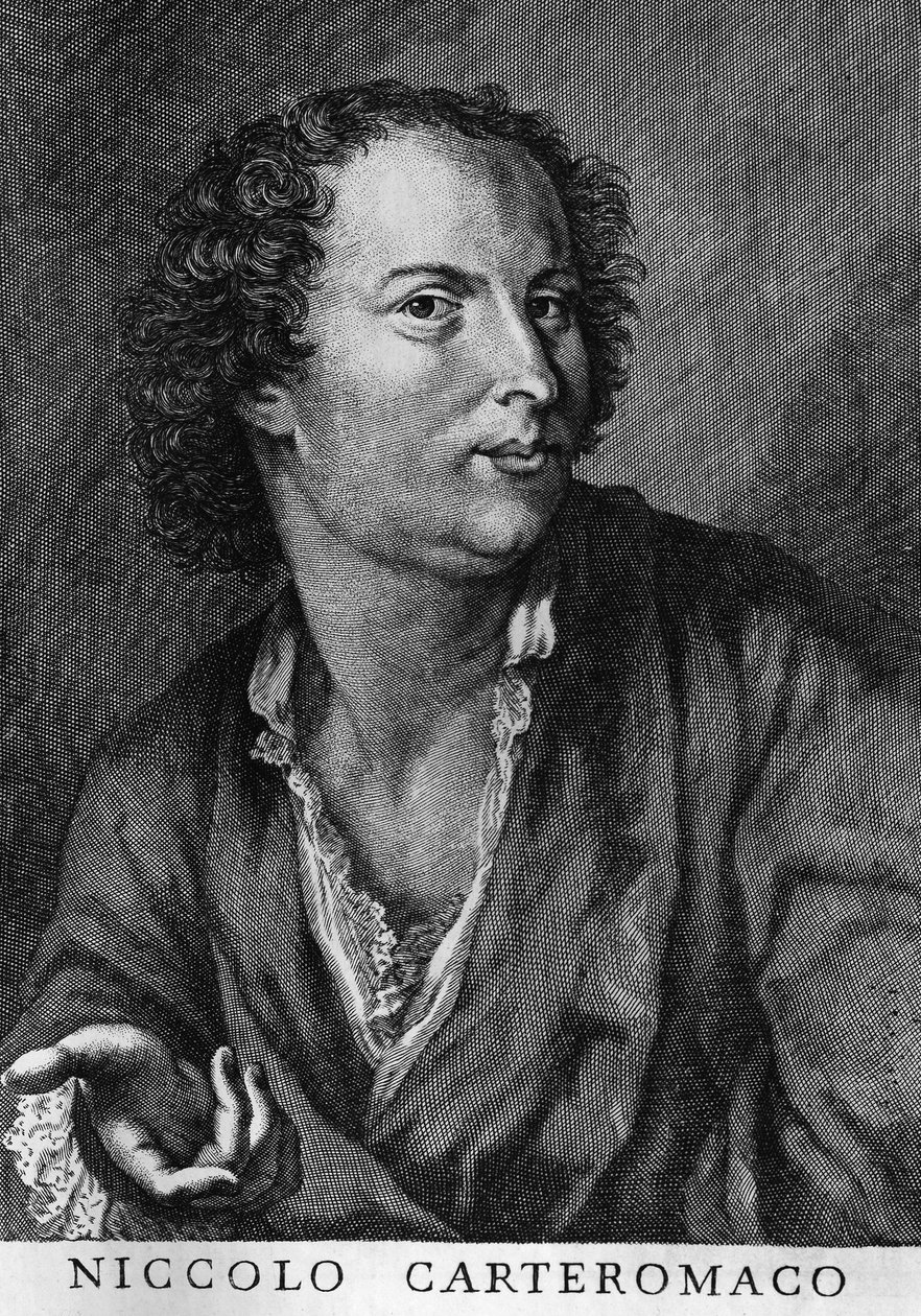 Portrait de Niccolo Forteguerri, également connu sous le nom de Niccolo Carteromaco (1674-1735), poète italien, gravure - Walter Charles Mills