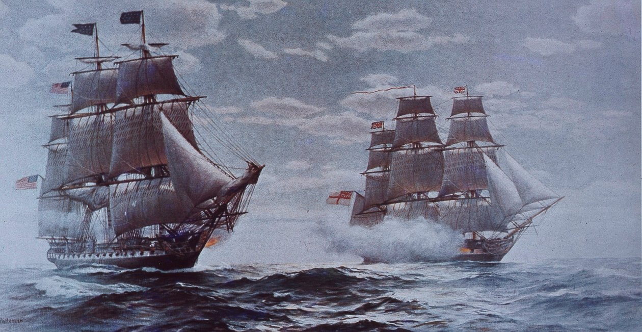 USS Constitution et HMS Java - Walter Charles Mills