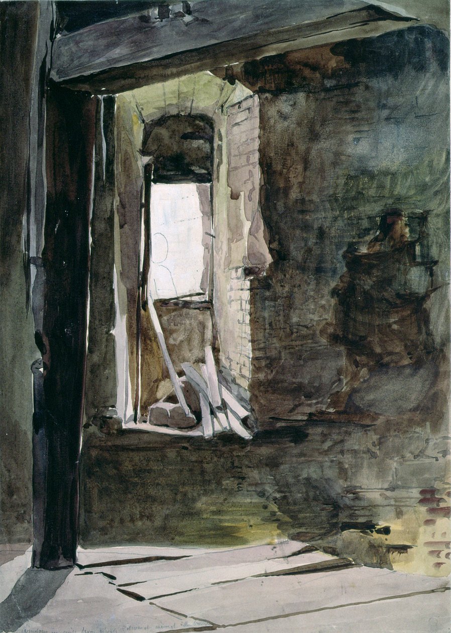 Intérieur du moulin à vent sur le champ de bataille de Crécy - John Absolon