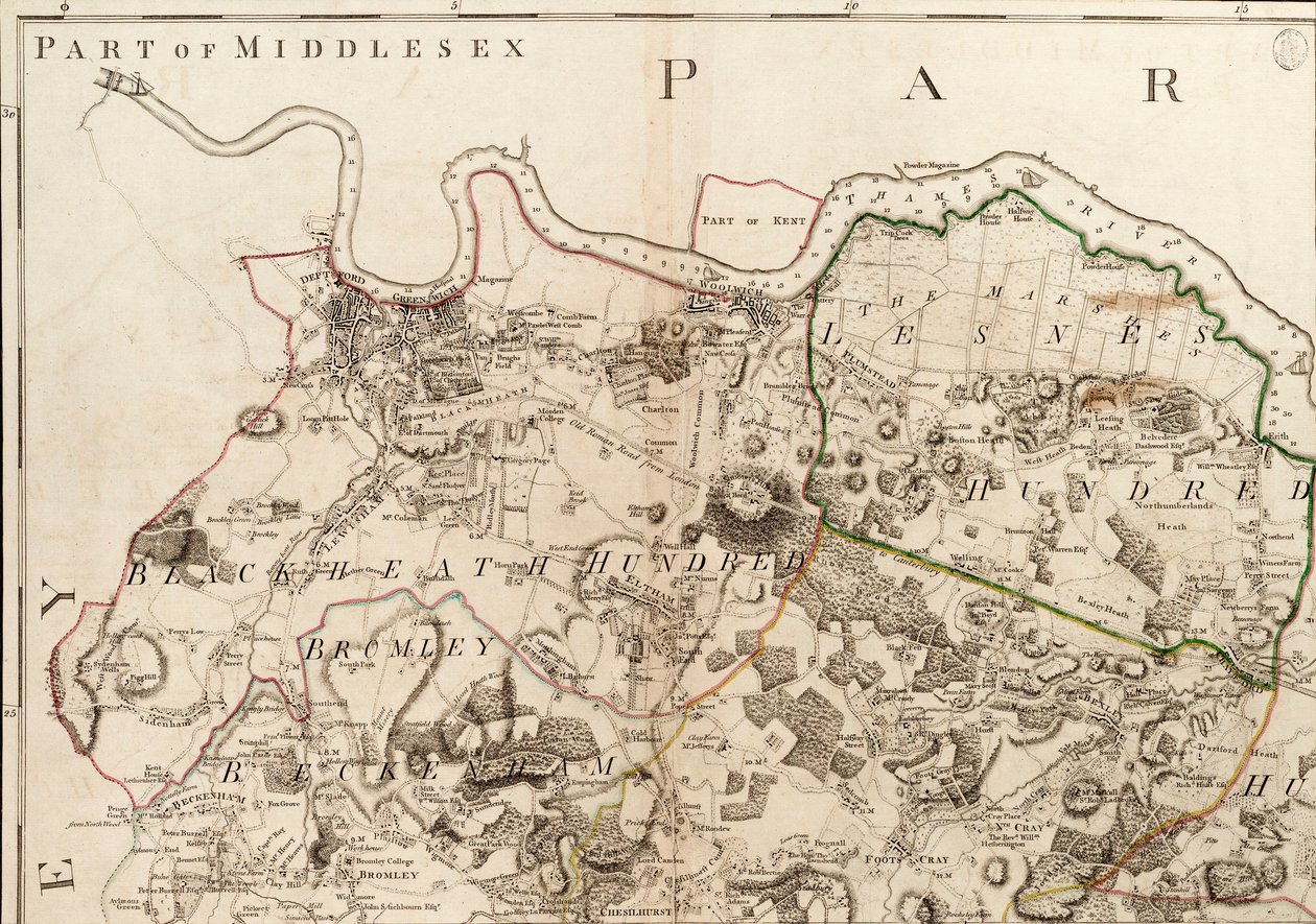 Carte de Greenwich à Erith, Londres - John Andrews