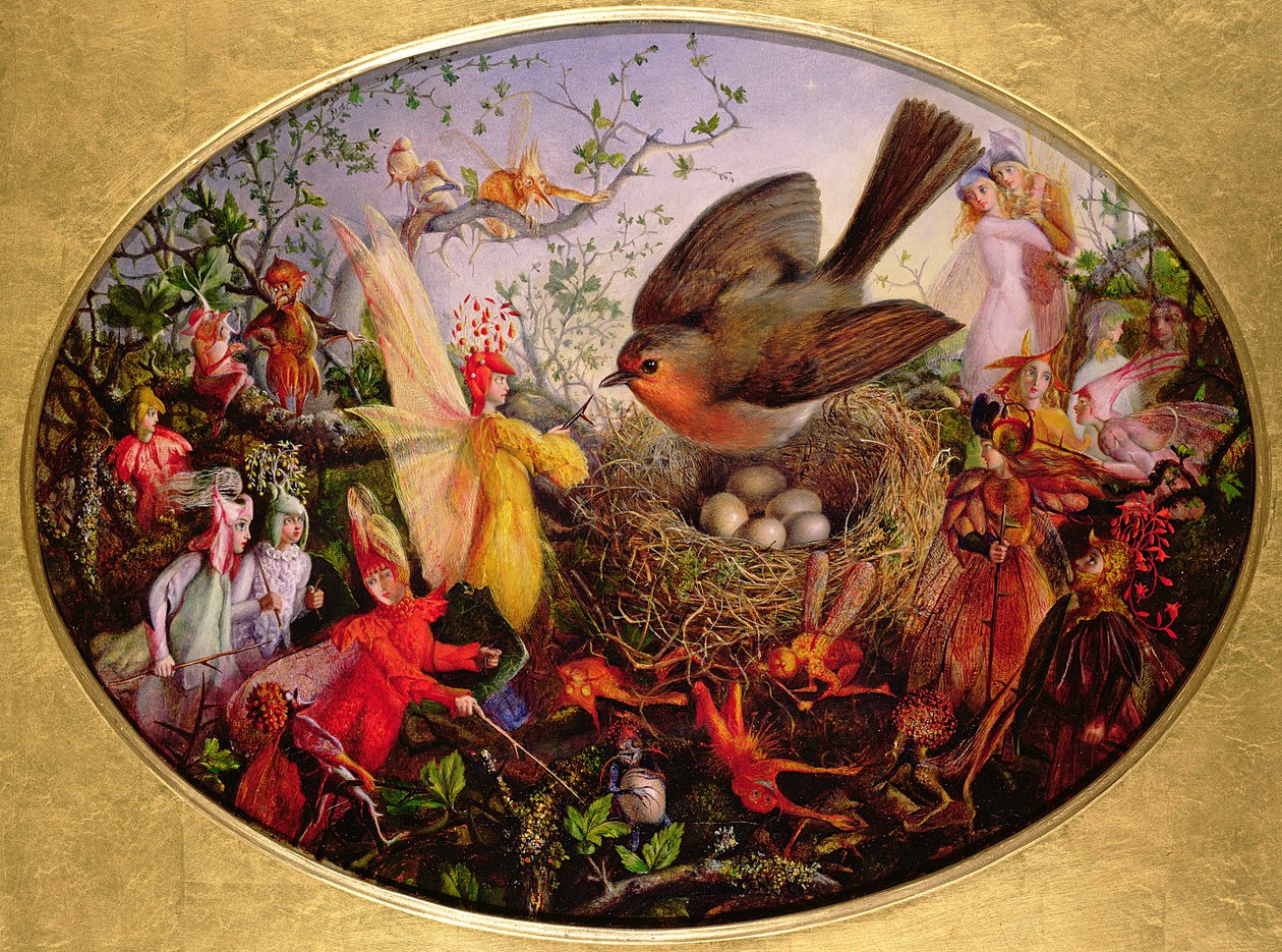 Cock Robin défendant son nid - John Anster Fitzgerald