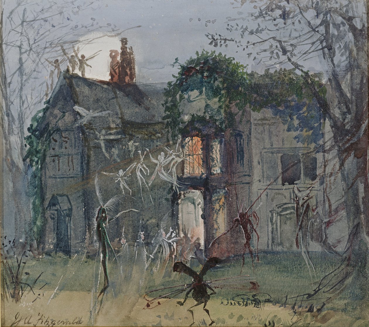 La vieille salle, fées au clair de lune - John Anster Fitzgerald