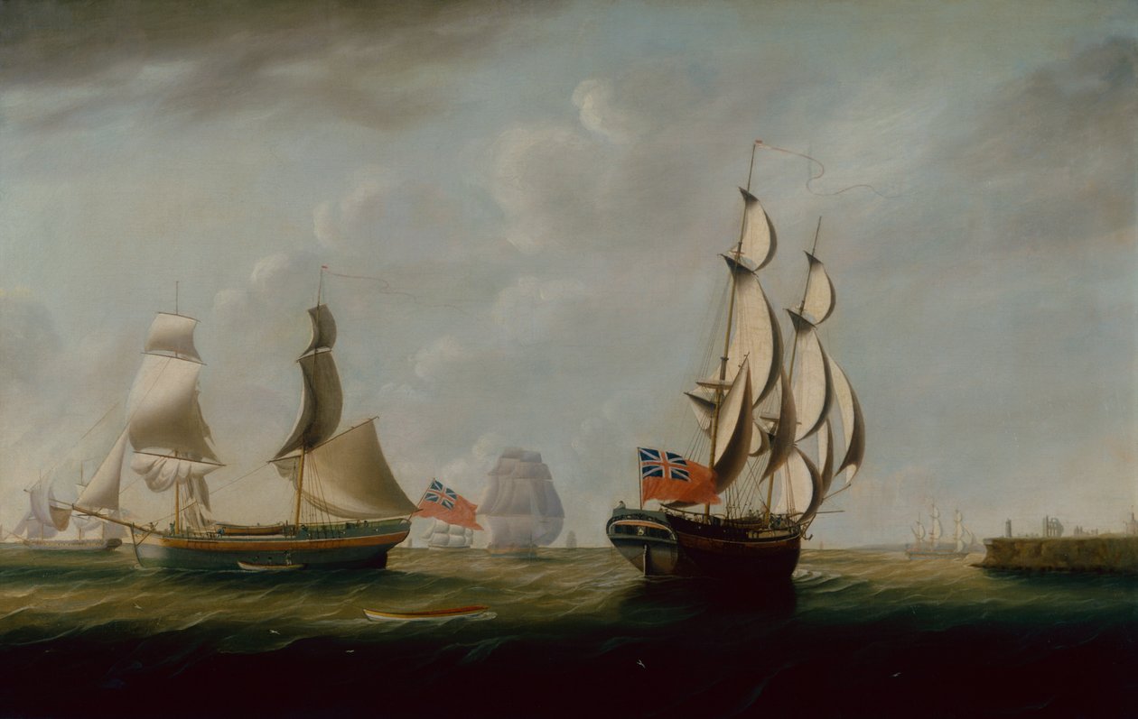 Deux brigantins charbonniers anglais au large de Whitby avec d
