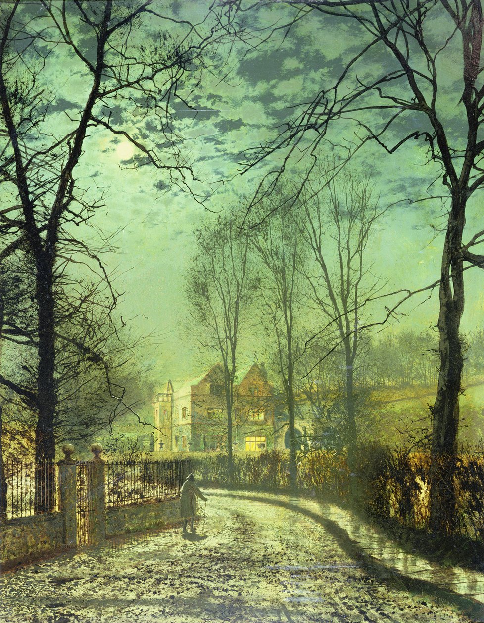 Une route au clair de lune, 19ème siècle - John Atkinson Grimshaw
