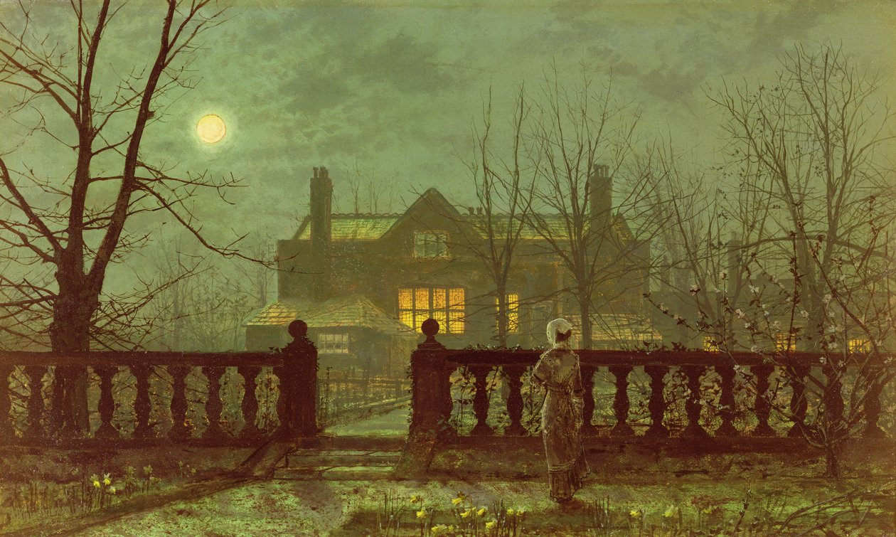 Une dame dans un jardin au clair de lune, 1882 - John Atkinson Grimshaw