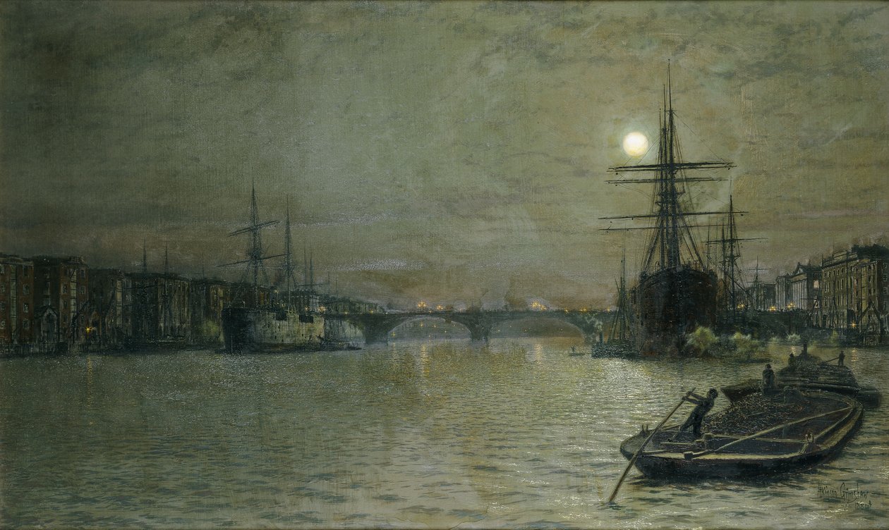 La Piscine et le Pont de Londres la Nuit, 1884 - John Atkinson Grimshaw