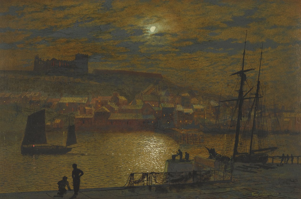 Whitby depuis Scotch Head, clair de lune sur l
