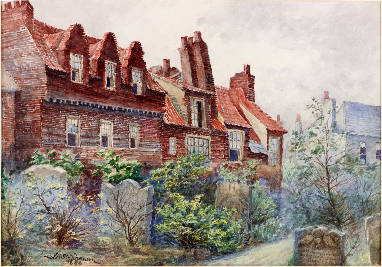 Maisons de Silver Street depuis le cimetière de l