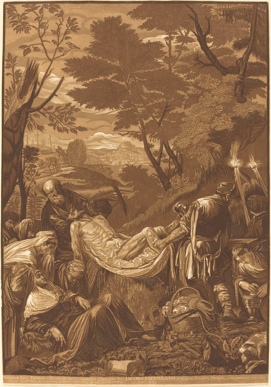 La Mise au Tombeau - John Baptist Jackson after Jacopo Bassano