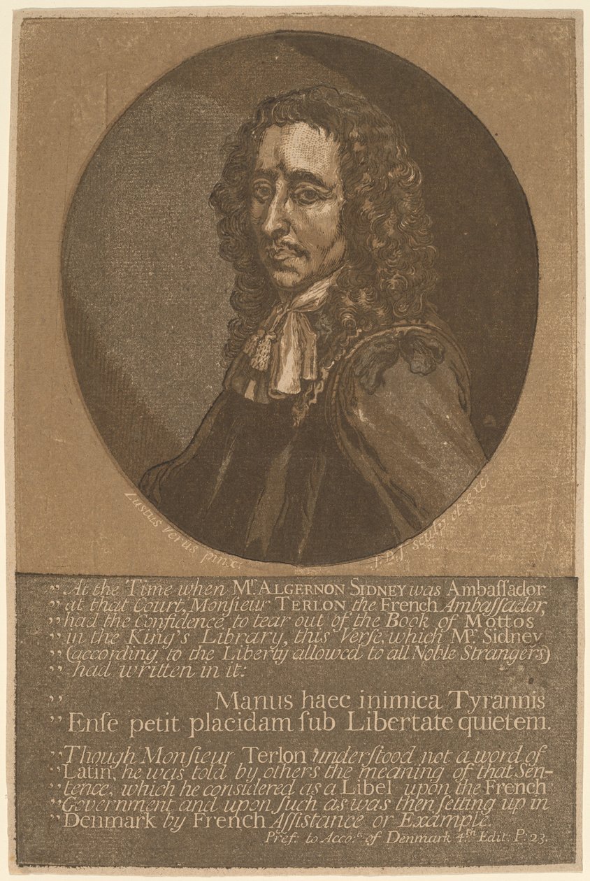 Algernon Sidney - John Baptist Jackson, after Justus van Verus