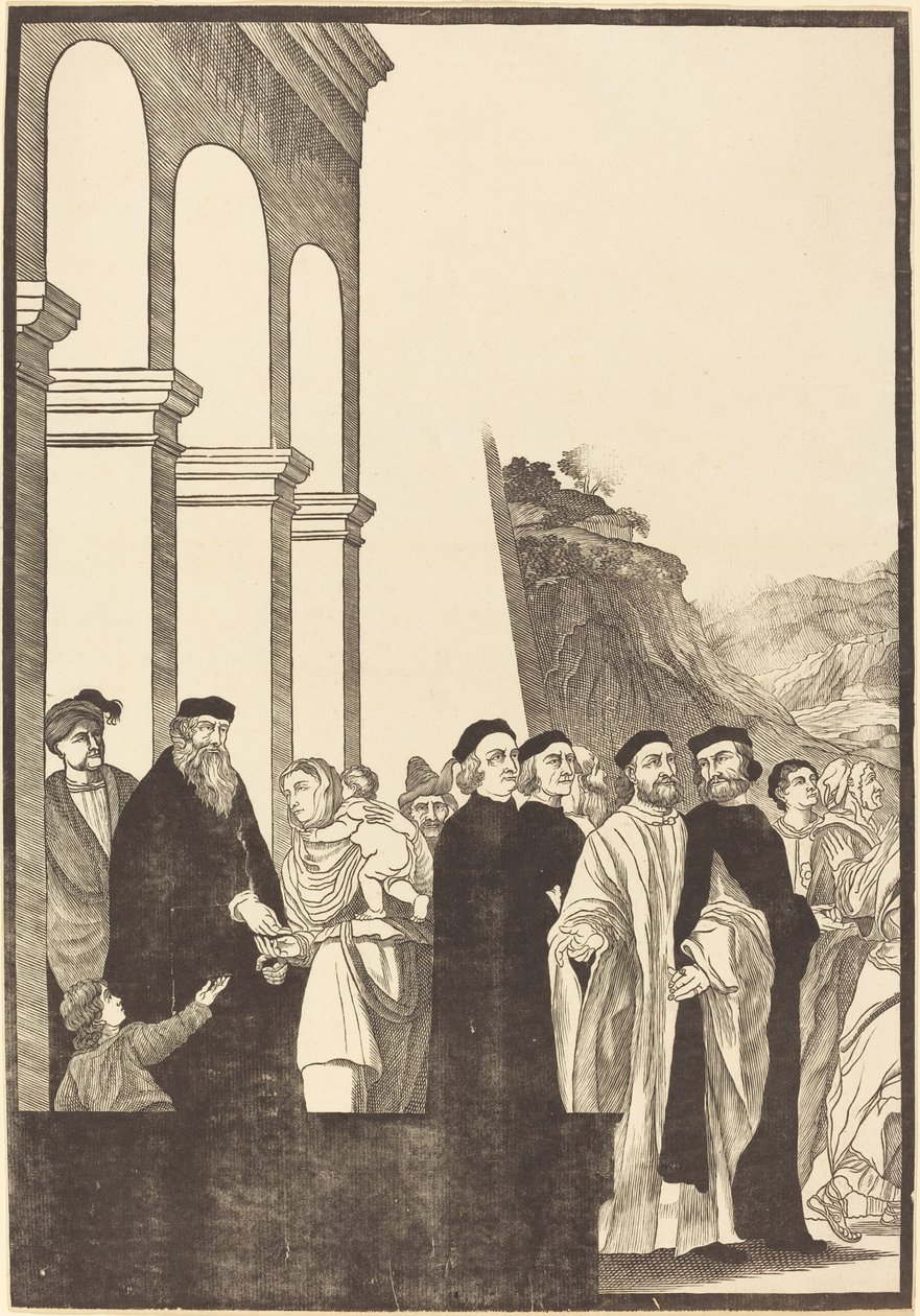 Présentation de la Vierge au Temple [plaque de gauche] - John Baptist Jackson after Titian