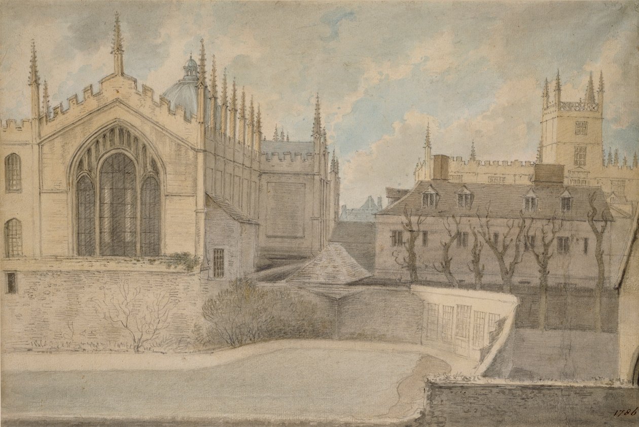 Vue depuis le logement du gardien, New College, 20 novembre 1786 - John Baptist Malchair