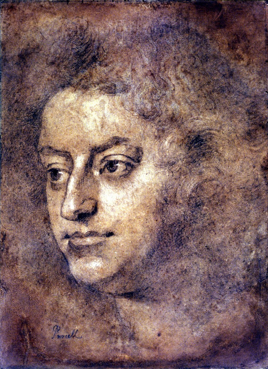 Portrait de Henry Purcell (1659 - 1695), compositeur anglais. Peinture attribuée à Sir John Closterman. Craie noire. 1695. Londres, National Portrait Gallery - John Baptiste Closterman