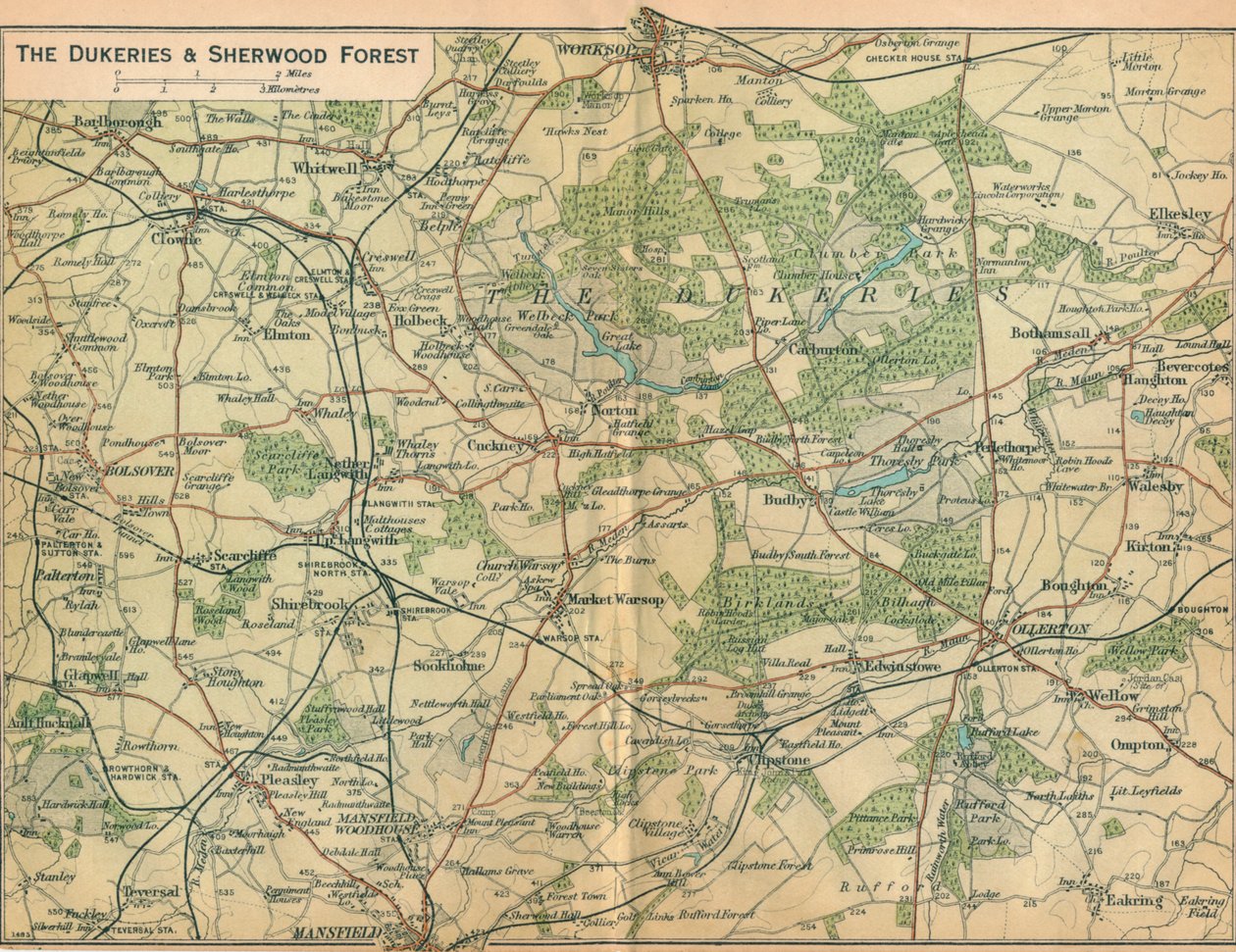 Les Dukeries et la forêt de Sherwood, XXe siècle - John Bartholomew
