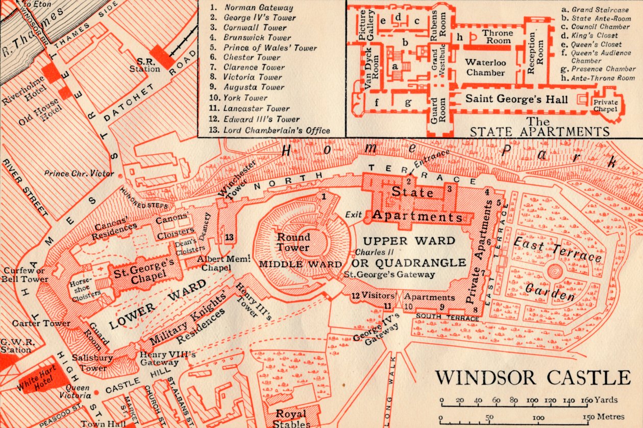 Château de Windsor, 20ème siècle - John Bartholomew