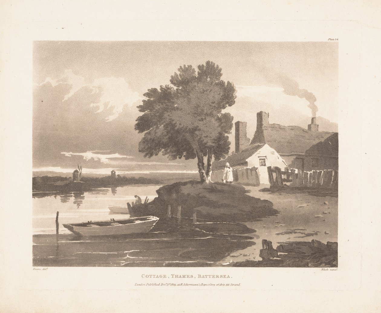 Cottage, Thames, Battersea - John Bluck