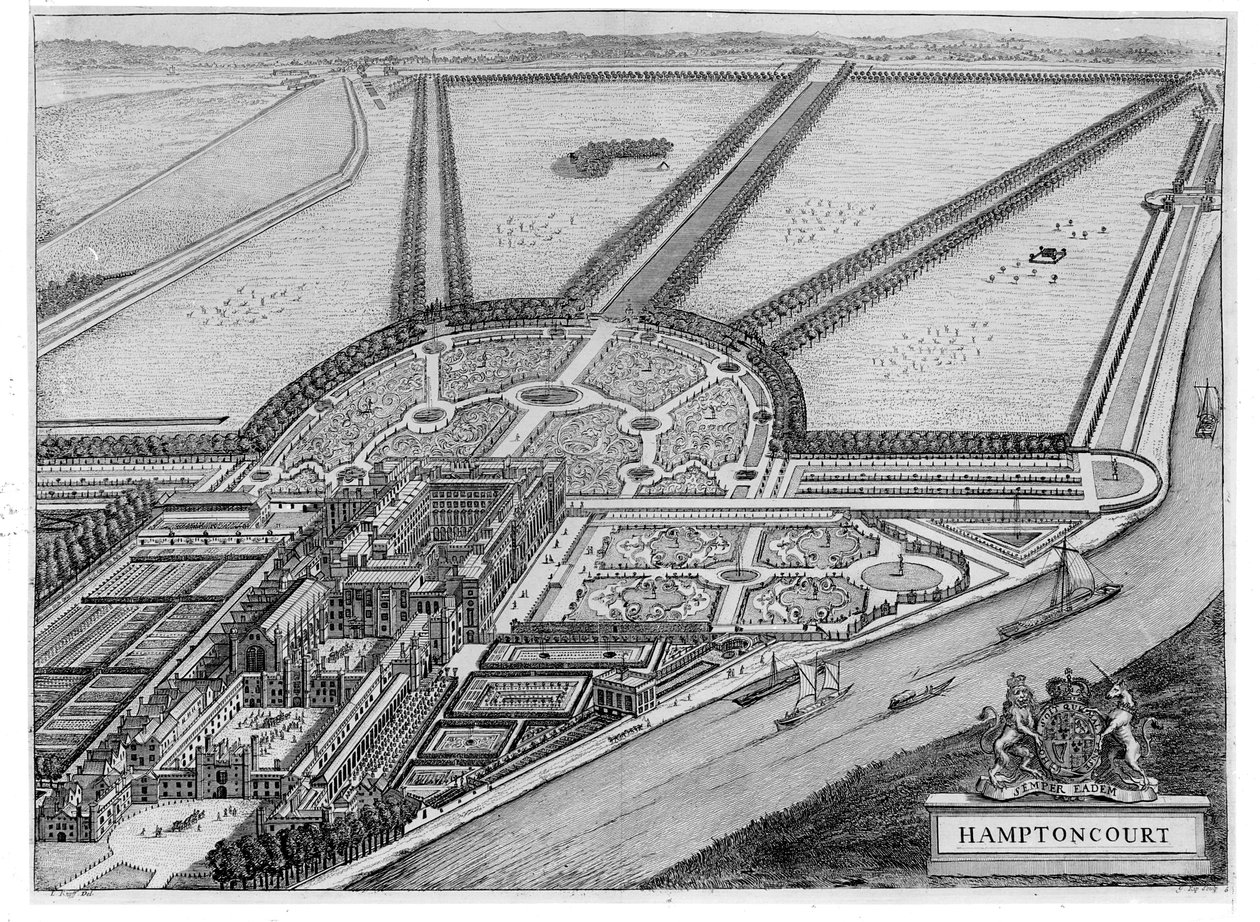 Palais de Hampton Court, vers 1714-16 - John Bowles