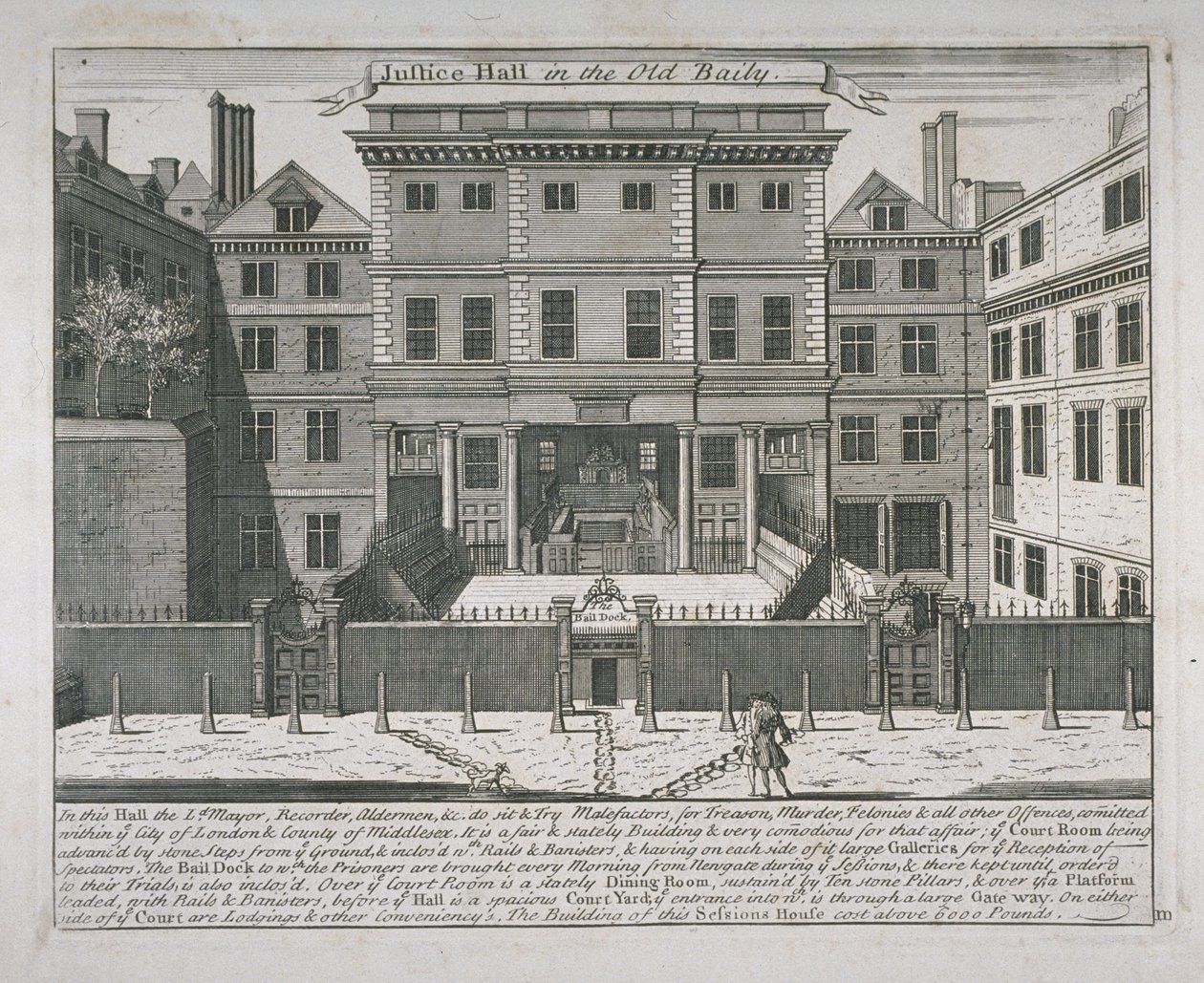 Vue de la salle de justice, Old Bailey, c.1740 - John Bowles