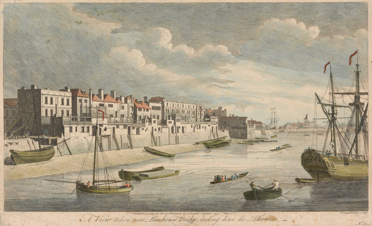 Vue prise près du pont de Limehouse, en regardant vers l