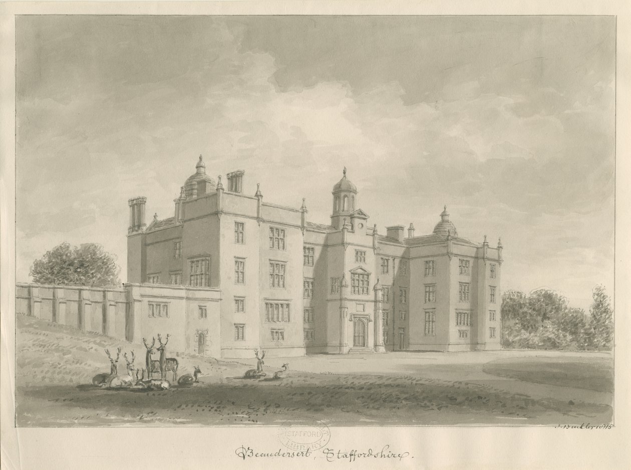 Beaudesert Hall et Parc - John Buckler