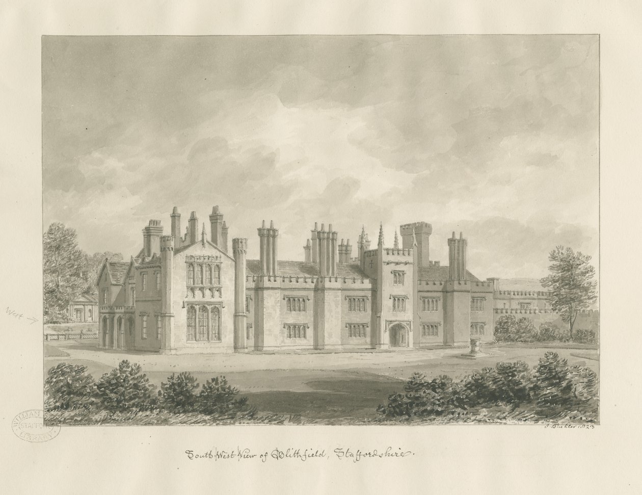 Blithfield Hall - John Buckler