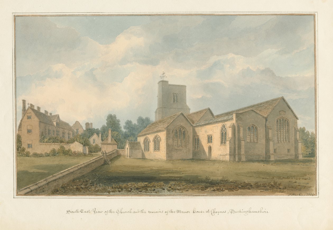 Buckinghamshire - Église de Chenies et vestiges du manoir, 1824 - John Buckler