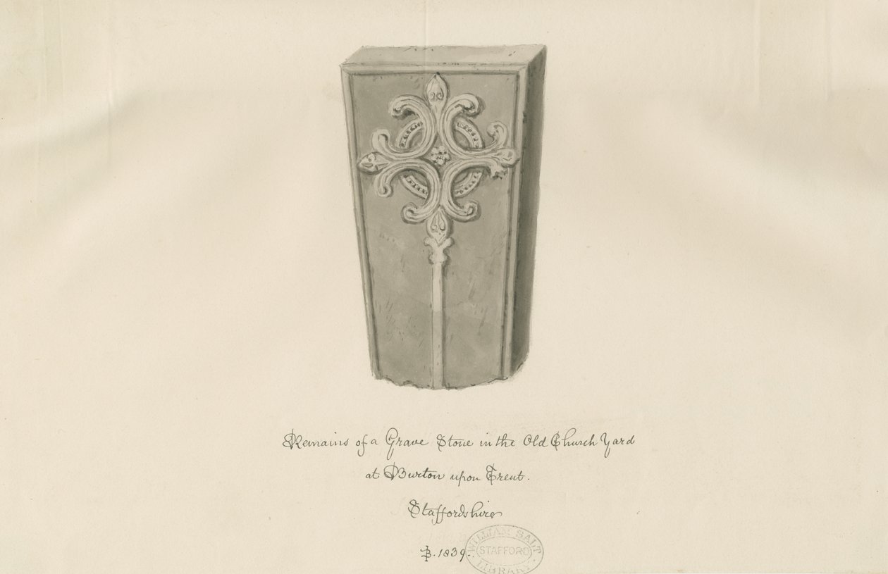 Burton-upon-Trent - Pierre tombale dans le vieux cimetière - John Buckler