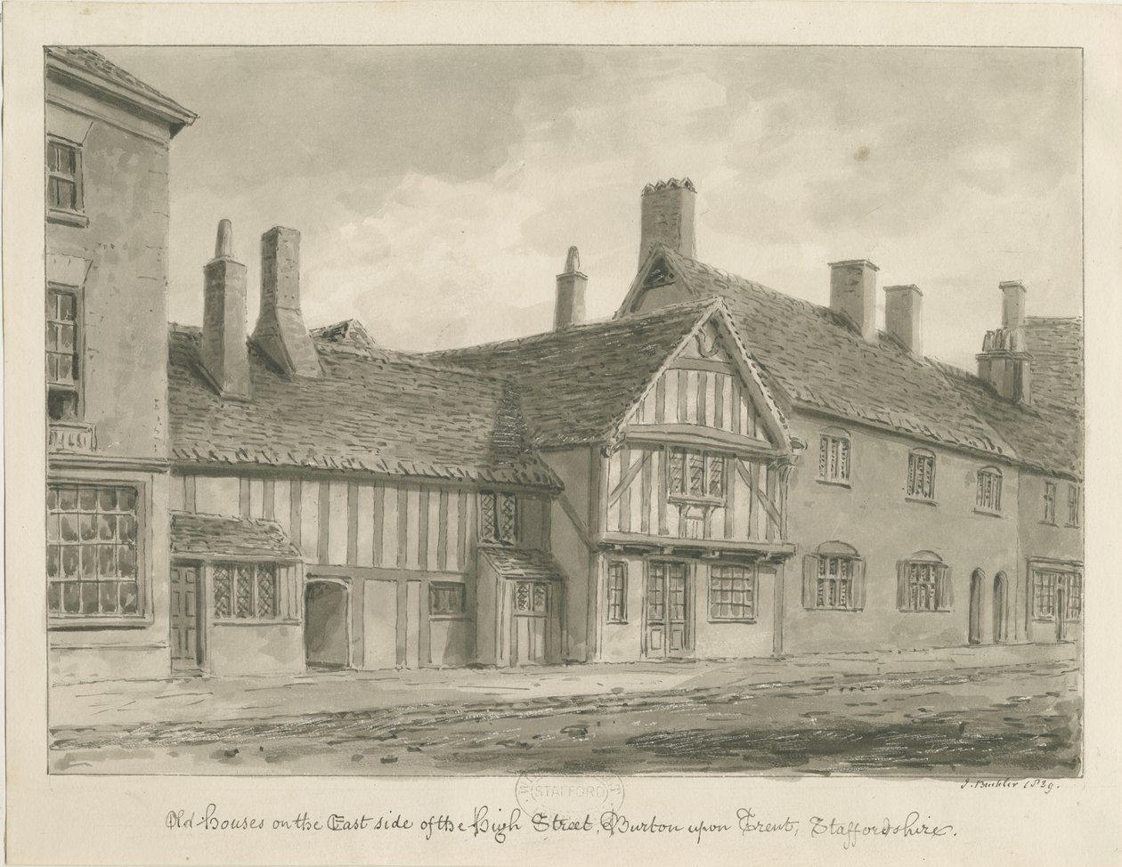 Burton-upon-Trent - Vieilles Maisons sur High Street - John Buckler